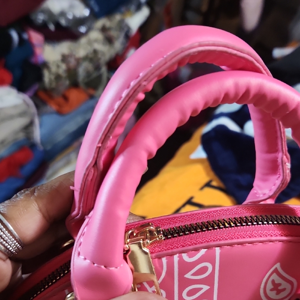 Pink Bandana Print Mini Women's Handbag - Picture 6 of 6